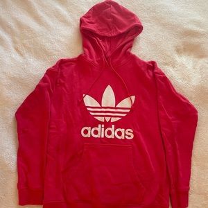 Hot Pink/Red Adidas Hoodie in Size Small